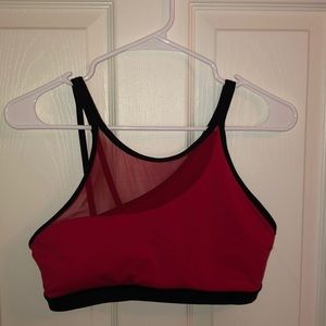 lululemon athletica Red and Black Mesh-Trim Sports Bra